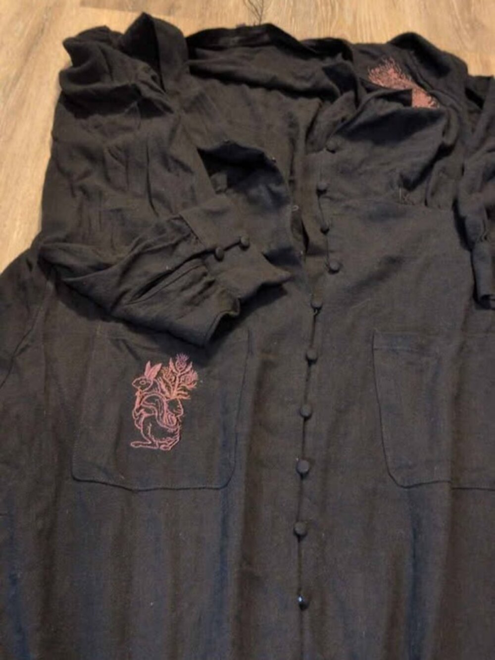disturbia hexborn linen blend baby yaga embroidered midi dress size us 12 new - Picture 4 of 6
